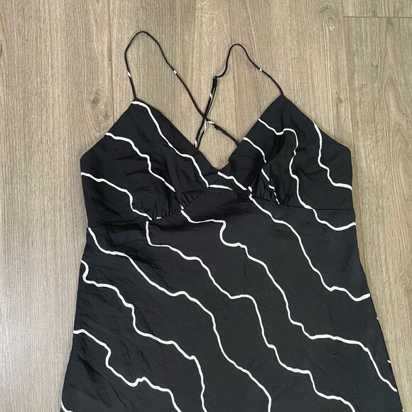 Madewell The Layton Midi Slip Squiggle Print Stretchy Dress US Women's 10 New - Picture 4 of 7